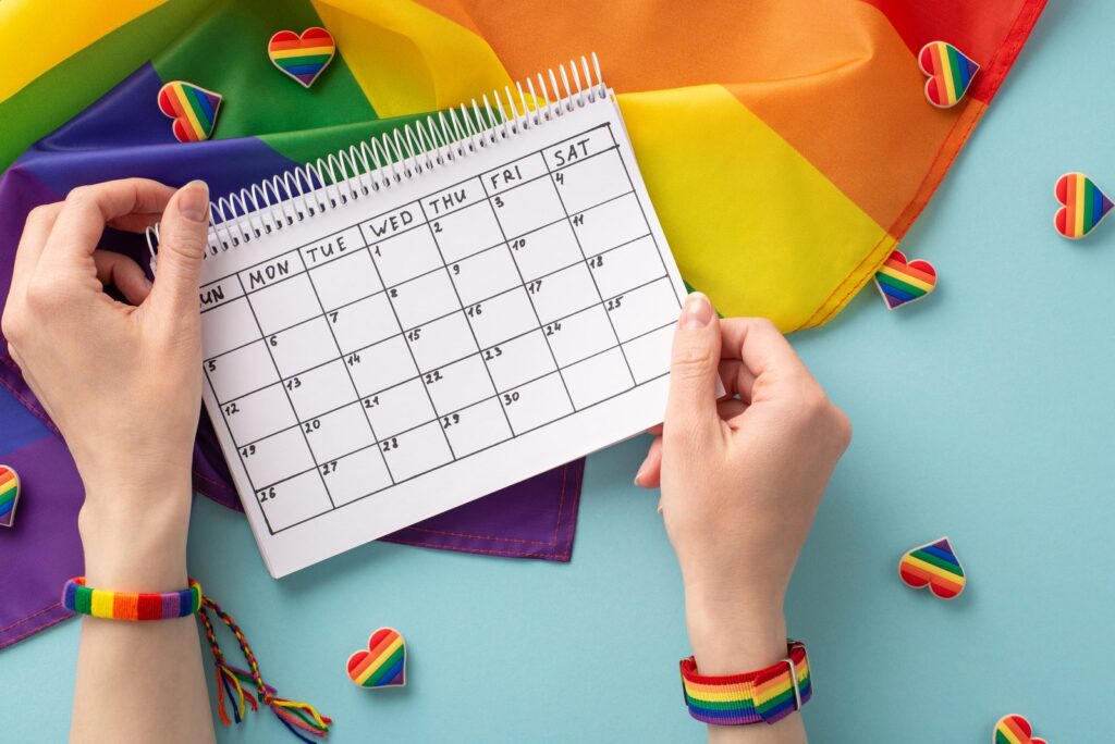 Colorful monthly calendar representing when to start executive function coaching